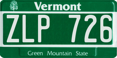 VT license plate ZLP726