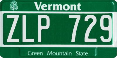 VT license plate ZLP729