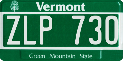 VT license plate ZLP730