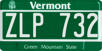 VT license plate ZLP732