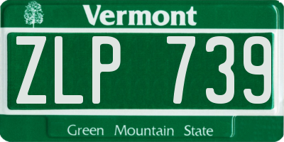 VT license plate ZLP739