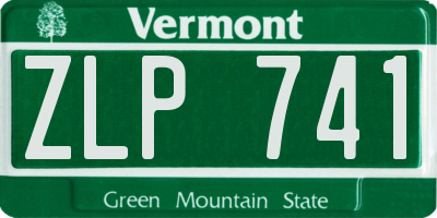 VT license plate ZLP741