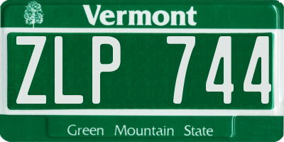VT license plate ZLP744