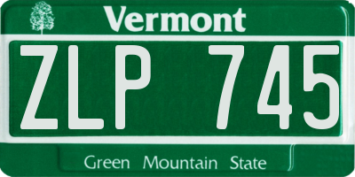VT license plate ZLP745