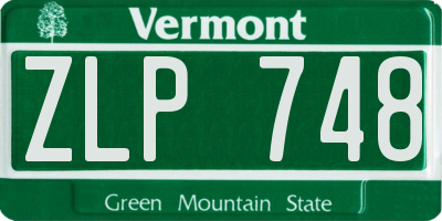 VT license plate ZLP748
