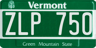 VT license plate ZLP750