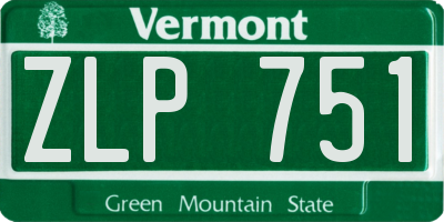 VT license plate ZLP751