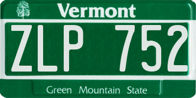 VT license plate ZLP752
