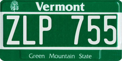 VT license plate ZLP755