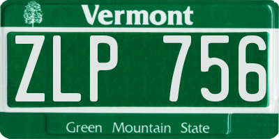 VT license plate ZLP756