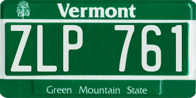 VT license plate ZLP761