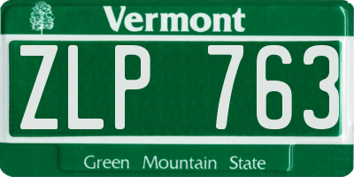 VT license plate ZLP763