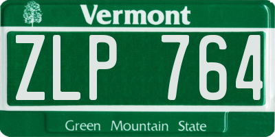 VT license plate ZLP764