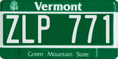 VT license plate ZLP771