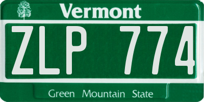 VT license plate ZLP774