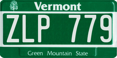 VT license plate ZLP779