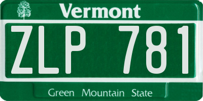 VT license plate ZLP781