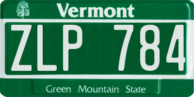 VT license plate ZLP784