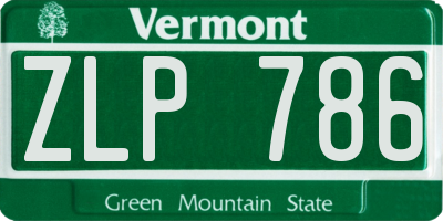 VT license plate ZLP786