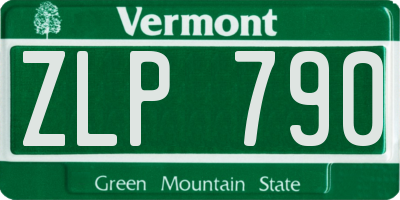 VT license plate ZLP790