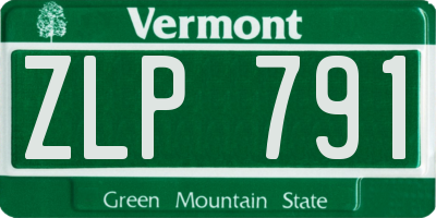 VT license plate ZLP791