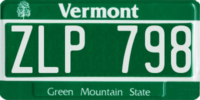 VT license plate ZLP798