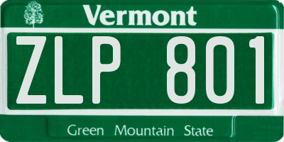 VT license plate ZLP801