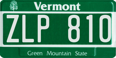 VT license plate ZLP810