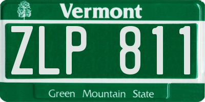 VT license plate ZLP811