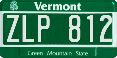VT license plate ZLP812