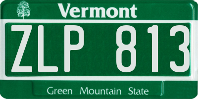 VT license plate ZLP813