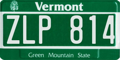 VT license plate ZLP814