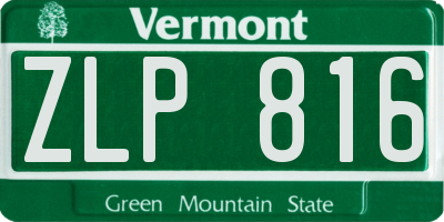 VT license plate ZLP816