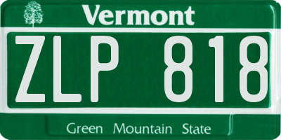 VT license plate ZLP818