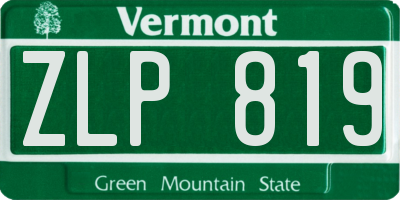 VT license plate ZLP819