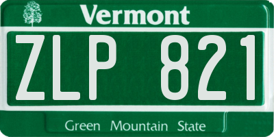 VT license plate ZLP821