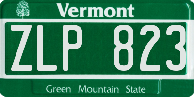 VT license plate ZLP823