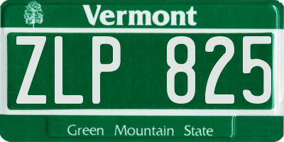 VT license plate ZLP825