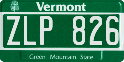 VT license plate ZLP826