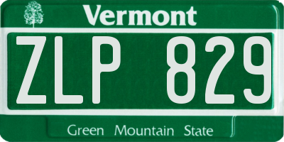 VT license plate ZLP829