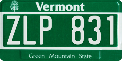 VT license plate ZLP831