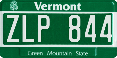 VT license plate ZLP844