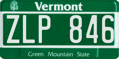 VT license plate ZLP846