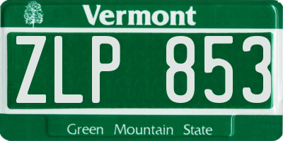 VT license plate ZLP853
