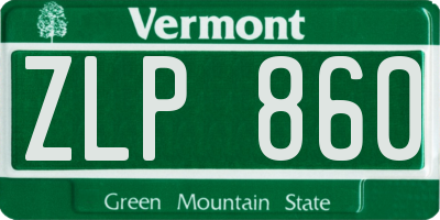 VT license plate ZLP860