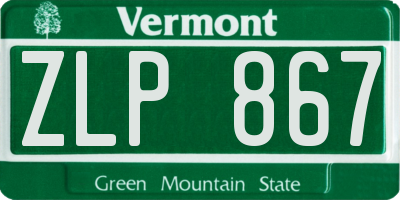 VT license plate ZLP867