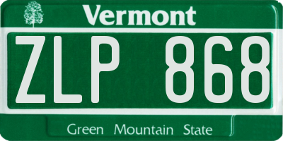 VT license plate ZLP868