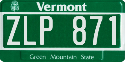 VT license plate ZLP871