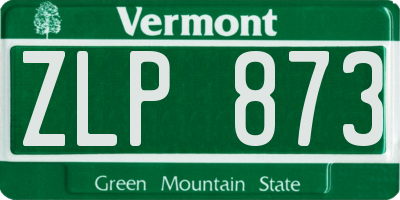 VT license plate ZLP873