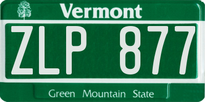 VT license plate ZLP877